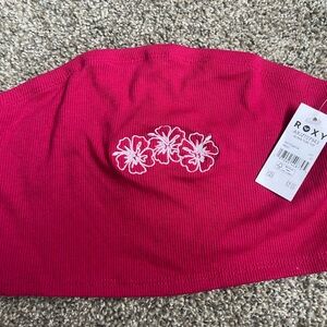 Roxy Pink Floral Crop Top